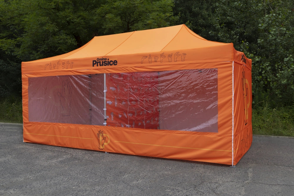Pavillon Alu 3x6 mit Fenstern bedruckt